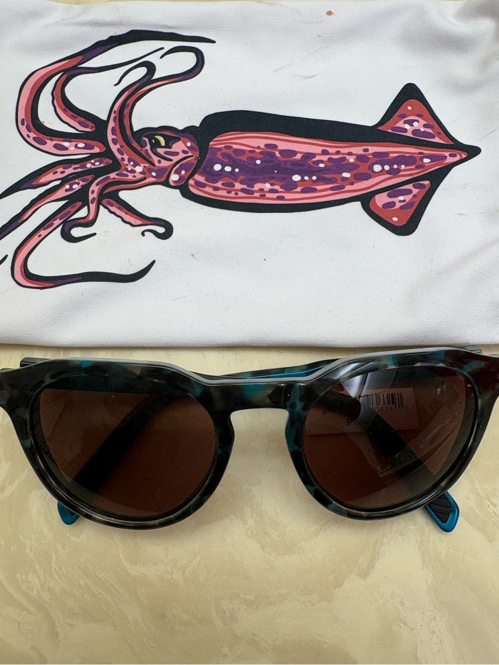 BAJIO Blue Rock Glass Round Sunglasses with Copper Mirrored Lenses